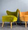 German Moss Green & Mustard Cocktail Chairs, 1950s, Set of 2 8