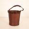 Vintage Brown Leather Paper Basket, Image 1