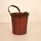 Vintage Brown Leather Paper Basket, Image 12