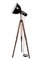 Black Enamel Vintage Industrial Spotlight on Wooden Tripod 6