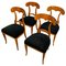 Biedermeier Shovel Chairs, Cherry Veneer, South Germany, 1820s, Set of 4, Image 1