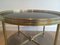 French Neoclassical Style Round Brass Coffee Table with Black Lacqued Top, 1940s 7