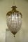 Lanterne en Forme de Pomme de Laiton de Style Empire avec Frises en Laiton Ciselé et Gouttes de Verre, 1960s 2