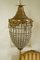 Empire Style Chiseled Brass Friezes & Glass Drops Pinecone-Shaped Lantern, 1960s 1
