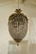 Empire Style Chiseled Brass Friezes & Glass Drops Pinecone-Shaped Lantern, 1960s 4