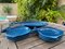 Vintage Blue Earthenware Fish Service, 1960s, Set of 7 4