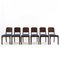 Art Deco Dining Chairs with Blue Seat, Set of 6 1