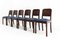 Art Deco Dining Chairs with Blue Seat, Set of 6 4