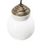 White Porcelain Opaline Milk Glass Vintage Brass Pendant Light, Image 5