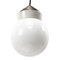 White Porcelain Opaline Milk Glass Vintage Brass Pendant Light, Image 4