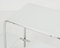 Portafiori e tavolino Bauhaus in metallo cromato e vetro opalino bianco, anni '30, Immagine 9