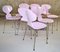 Chaises Ant Rose par Arne Jacobsen pour Fritz Hansen, 1970s, Set de 6 1