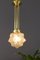 Art Deco Brass and White Frosted Glass Pendant Light, Image 4