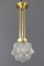 Art Deco Brass and White Frosted Glass Pendant Light 1