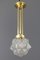 Art Deco Brass and White Frosted Glass Pendant Light, Image 1