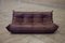 Dark Brown Leather Togo Living Room by Michel Ducaroy for Ligne Roset, Set of 5 6