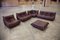 Dark Brown Leather Togo Living Room by Michel Ducaroy for Ligne Roset, Set of 5 2