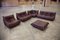 Dark Brown Leather Togo Living Room by Michel Ducaroy for Ligne Roset, Set of 5, Image 2