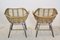 Chaises en Osier et Acier, Pays-Bas, Set de 2 3