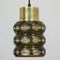 Glass & Brass Ceiling Lamp by Val Saint Lambert 1