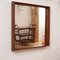 Mid-Century Modern Square Wall Mirror in Solid Brazilian Hardwood Frame, 1960s, Image 1