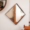 Mid-Century Modern Square Wall Mirror in Solid Brazilian Hardwood Frame, 1960s, Image 5