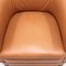 Club chair in pelle marrone con rotelle, anni '30, Immagine 13