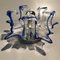 Handgefertigte Italienische Wandlampe aus Muranoglas in Blau & Klar von Effetre Murano, 1960er 3