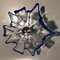 Italian Handcrafted Blue & Clear Murano Glass Wall Light or Flush Mount from Effetre Murano, 1960s 16