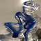 Handgefertigte Italienische Wandlampe aus Muranoglas in Blau & Klar von Effetre Murano, 1960er 9