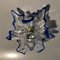 Italian Handcrafted Blue & Clear Murano Glass Wall Light or Flush Mount from Effetre Murano, 1960s 17