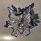 Italian Handcrafted Blue & Clear Murano Glass Wall Light or Flush Mount from Effetre Murano, 1960s, Image 17