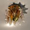 Lámpara de pared o de montaje italiana de cristal de Murano artesanal de Effetre Murano, años 60, Imagen 15