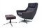 Danish Industrial Leather Armchair & Footstool, 1960s, Set of 2, Image 1