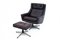 Fauteuil et Repose-Pieds Industriel en Cuir, Danemark, 1960s, Set de 2 2