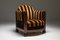 Art Deco Yellow and Black Velvet Club Chair, 1930s, Image 8