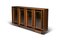 Italian Oak Sideboard with Glass Doors & Space for Bottles, 1970s 1