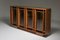 Italian Oak Sideboard with Glass Doors & Space for Bottles, 1970s 9