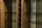 Italian Oak Sideboard with Glass Doors & Space for Bottles, 1970s 8