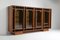 Italian Oak Sideboard with Glass Doors & Space for Bottles, 1970s 6