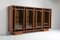 Italian Oak Sideboard with Glass Doors & Space for Bottles, 1970s, Image 6
