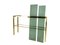 Italian Brass & Smoked Glass Console Table with 2 Shelves, 1970s 9
