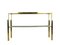 Italian Brass & Smoked Glass Console Table with 2 Shelves, 1970s 2