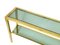 Italian Brass & Smoked Glass Console Table with 2 Shelves, 1970s 4