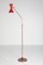 Italian Floor Lamp with Red Shade, 1950s 11