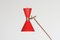 Italienische Stehlampe mit Rotem Schirm, 1950er 5