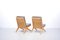 Chaises Ciseaux Mid-Century en Frêne avec Dossier en Sisal, Set de 2 3