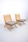 Mid-Century Ash Scissor Chairs with Back Part in Sisal Attributed to Pierre Jeanneret, Set of 2 8