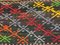 Tappeto Kilim vintage in lana verde, rossa e nera, Turchia, anni '60, Immagine 6