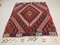 Vintage Turkish Black, Red & Beige Wool Square Tribal Kilim Rug, 1960s, Image 5
